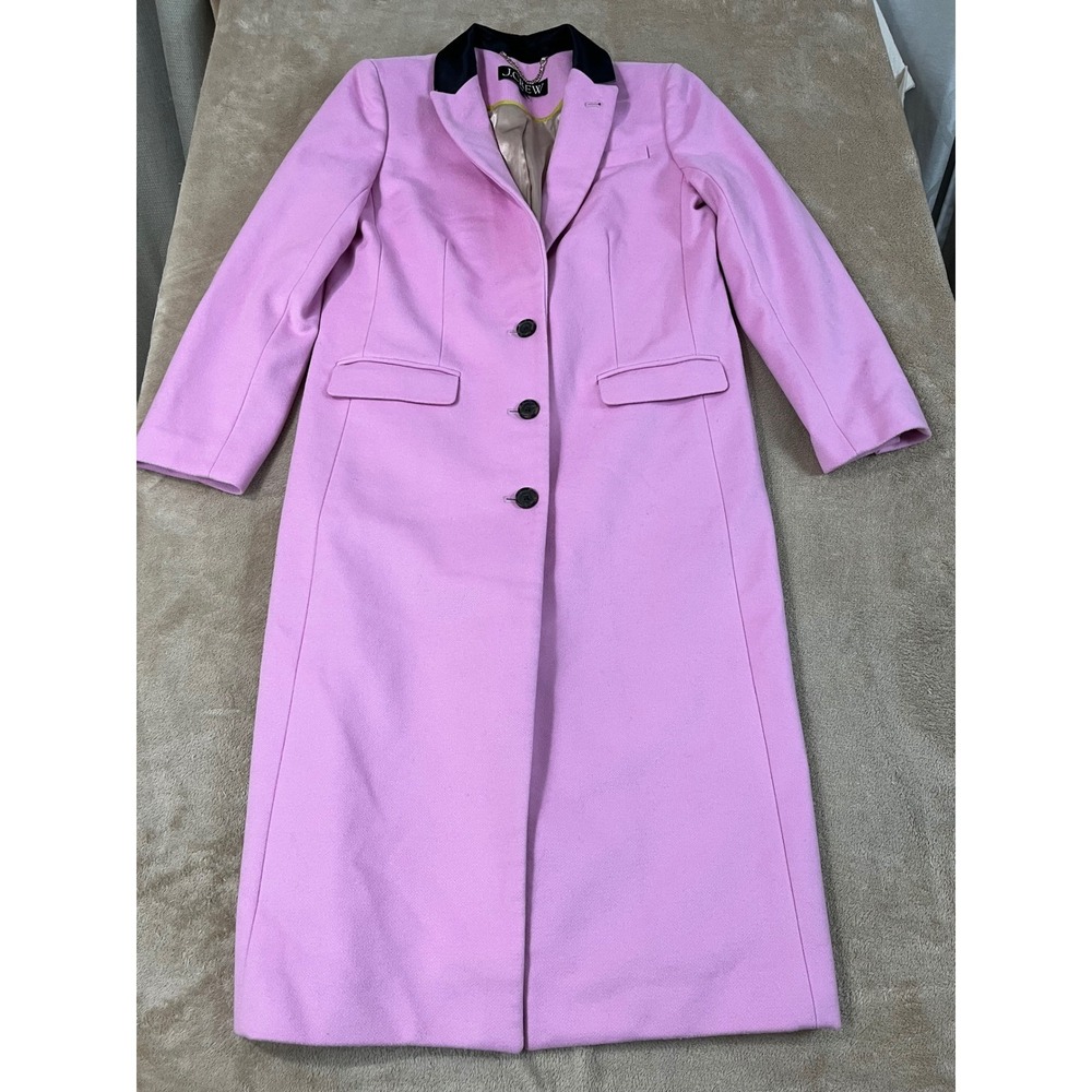 J. Crew Alfie Topcoat Wool Cashmere Blend Women size 6 Small Barbie Pop Pink EUC